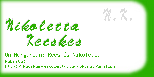 nikoletta kecskes business card